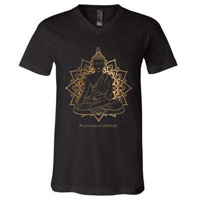 Buddha Mandala Buddhist Mindfulness Buddhism Spiritual V-Neck T-Shirt