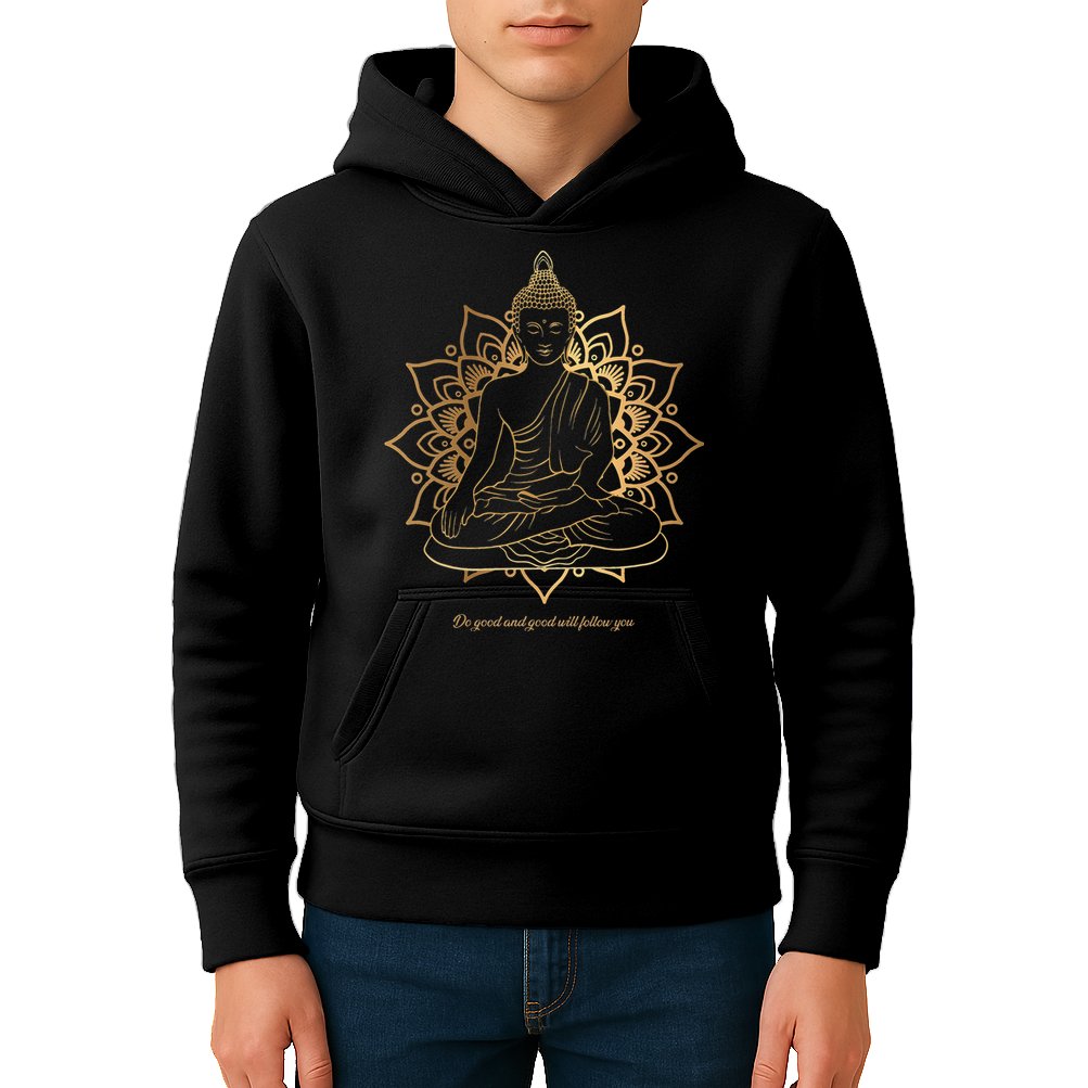 Buddha Mandala Buddhist Mindfulness Buddhism Spiritual Kids Hoodie