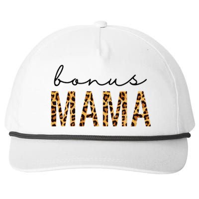 Bonus Mama Bonus Mom Stepmom Leopard Print MotherS Day Gift Snapback Five-Panel Rope Hat