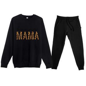 Bonus Mama Bonus Mom Stepmom Leopard Print MotherS Day Gift Premium Crewneck Sweatsuit Set