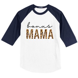 Bonus Mama Bonus Mom Stepmom Leopard Print MotherS Day Gift Baseball Sleeve Shirt