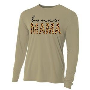 Bonus Mama Bonus Mom Stepmom Leopard Print MotherS Day Gift Cooling Performance Long Sleeve Crew