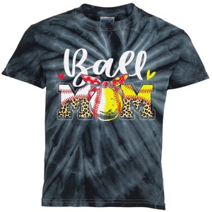 Ball Mom Baseball Softball Mom Mama Mother's Day Kids Tie-Dye T-Shirt