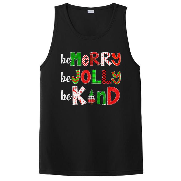 Be Merry Be Jolly Be Kind Merry Christmas Teacher Xmas Pjs PosiCharge Competitor Tank