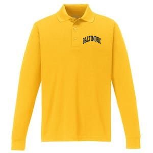 Baltimore Maryland Performance Long Sleeve Polo