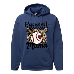 Baseball Mama Baseball Mom Family Funny Performance Fleece Hoodie