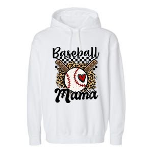 Baseball Mama Baseball Mom Family Funny Garment-Dyed Fleece Hoodie