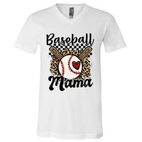 Baseball Mama Baseball Mom Family Funny V-Neck T-Shirt