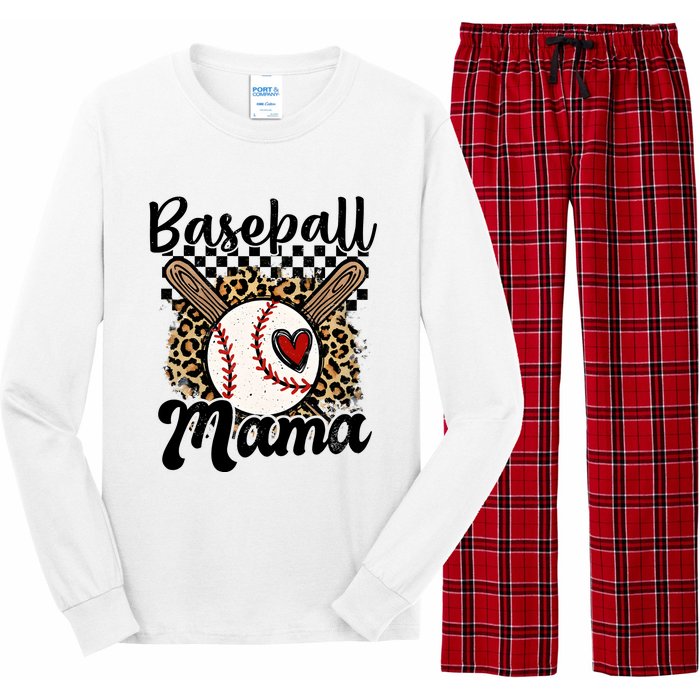 Baseball Mama Baseball Mom Family Funny Long Sleeve Pajama Set