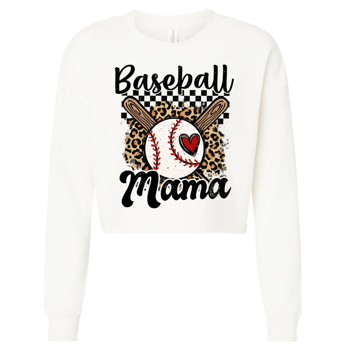 Baseball Mama Baseball Mom Family Funny Cropped Pullover Crew