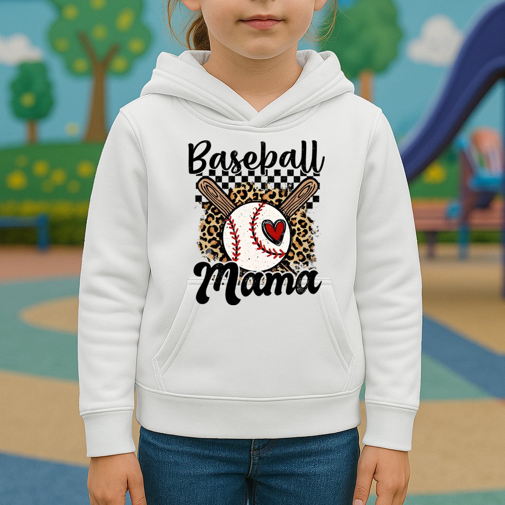 Baseball Mama Baseball Mom Family Funny Kids Hoodie