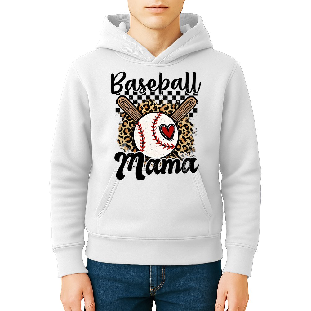 Baseball Mama Baseball Mom Family Funny Kids Hoodie