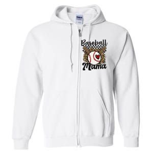 Baseball Mama Baseball Mom Family Funny Full Zip Hoodie