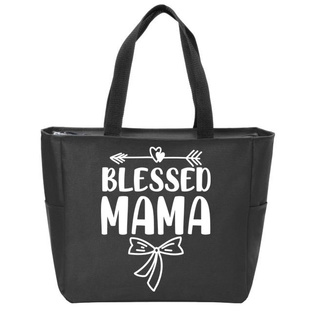 Blessed Mama Zip Tote Bag