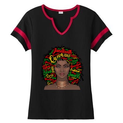 Black Messy Bun Juneteenth Blm Celebrate Independence Cool Gift Ladies Halftime Notch Neck Tee