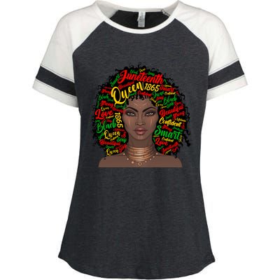 Black Messy Bun Juneteenth Blm Celebrate Independence Cool Gift Enza Ladies Jersey Colorblock Tee