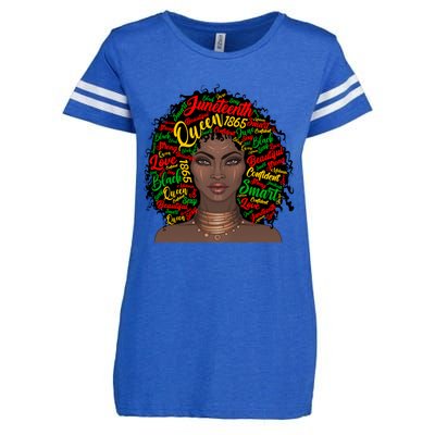 Black Messy Bun Juneteenth Blm Celebrate Independence Cool Gift Enza Ladies Jersey Football T-Shirt