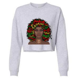 Black Messy Bun Juneteenth Blm Celebrate Independence Cool Gift Cropped Pullover Crew