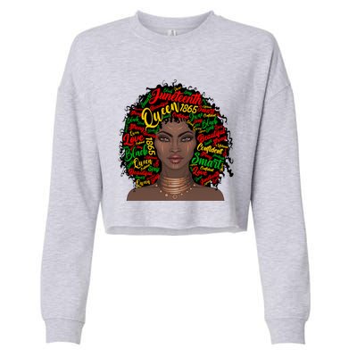 Black Messy Bun Juneteenth Blm Celebrate Independence Cool Gift Cropped Pullover Crew