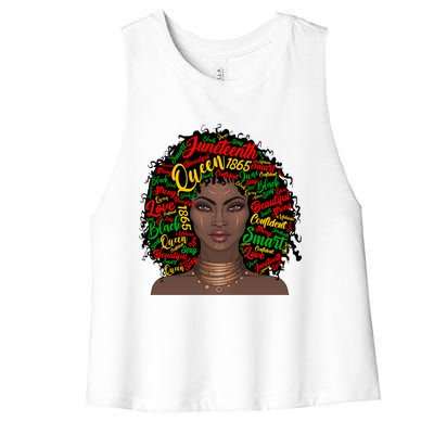 Black Messy Bun Juneteenth Blm Celebrate Independence Cool Gift Women's Racerback Cropped Tank