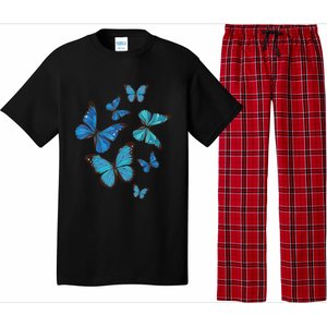 Blue Morpho Butterfly Swarm Lepidoptera Lover Entomologist Pajama Set