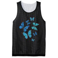 Blue Morpho Butterfly Swarm Lepidoptera Lover Entomologist Mesh Reversible Basketball Jersey Tank