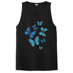 Blue Morpho Butterfly Swarm Lepidoptera Lover Entomologist PosiCharge Competitor Tank