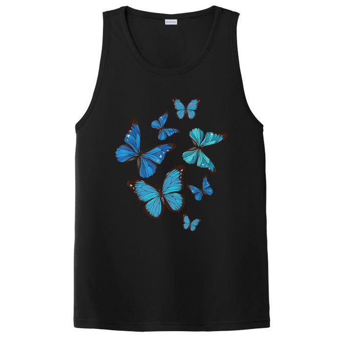 Blue Morpho Butterfly Swarm Lepidoptera Lover Entomologist PosiCharge Competitor Tank