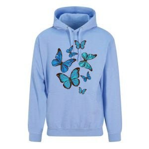 Blue Morpho Butterfly Swarm Lepidoptera Lover Entomologist Unisex Surf Hoodie