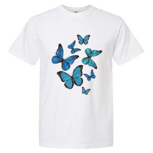 Blue Morpho Butterfly Swarm Lepidoptera Lover Entomologist Garment-Dyed Heavyweight T-Shirt