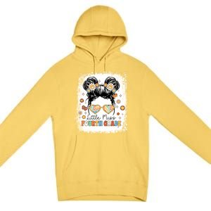 Bleached Messy Bun Cute Little Miss Fourth Grade Groovy Great Gift Premium Pullover Hoodie