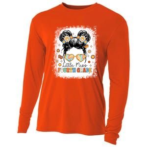 Bleached Messy Bun Cute Little Miss Fourth Grade Groovy Great Gift Cooling Performance Long Sleeve Crew