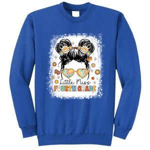 Bleached Messy Bun Cute Little Miss Fourth Grade Groovy Great Gift Sweatshirt