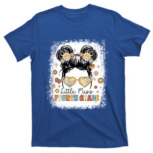 Bleached Messy Bun Cute Little Miss Fourth Grade Groovy Great Gift T-Shirt