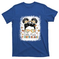 Bleached Messy Bun Cute Little Miss Fourth Grade Groovy Great Gift T-Shirt