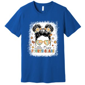 Bleached Messy Bun Cute Little Miss Fourth Grade Groovy Great Gift Premium T-Shirt