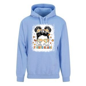 Bleached Messy Bun Cute Little Miss Fourth Grade Groovy Great Gift Unisex Surf Hoodie