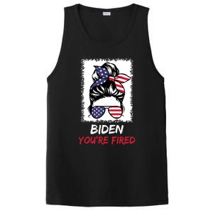 Bleached Messy Bun Biden YouRe Fired Fire Biden Elect Trump Gift PosiCharge Competitor Tank