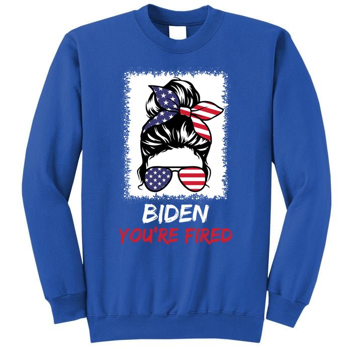 Bleached Messy Bun Biden YouRe Fired Fire Biden Elect Trump Gift Sweatshirt