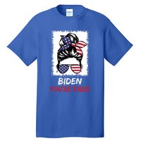 Bleached Messy Bun Biden YouRe Fired Fire Biden Elect Trump Gift Tall T-Shirt