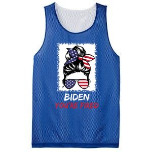 Bleached Messy Bun Biden YouRe Fired Fire Biden Elect Trump Gift Mesh Reversible Basketball Jersey Tank