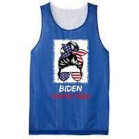 Bleached Messy Bun Biden YouRe Fired Fire Biden Elect Trump Gift Mesh Reversible Basketball Jersey Tank