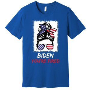 Bleached Messy Bun Biden YouRe Fired Fire Biden Elect Trump Gift Premium T-Shirt