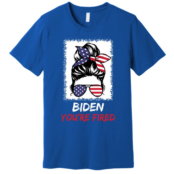 Bleached Messy Bun Biden YouRe Fired Fire Biden Elect Trump Gift Premium T-Shirt