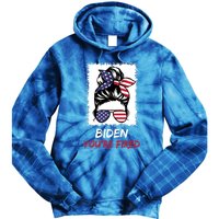 Bleached Messy Bun Biden YouRe Fired Fire Biden Elect Trump Gift Tie Dye Hoodie