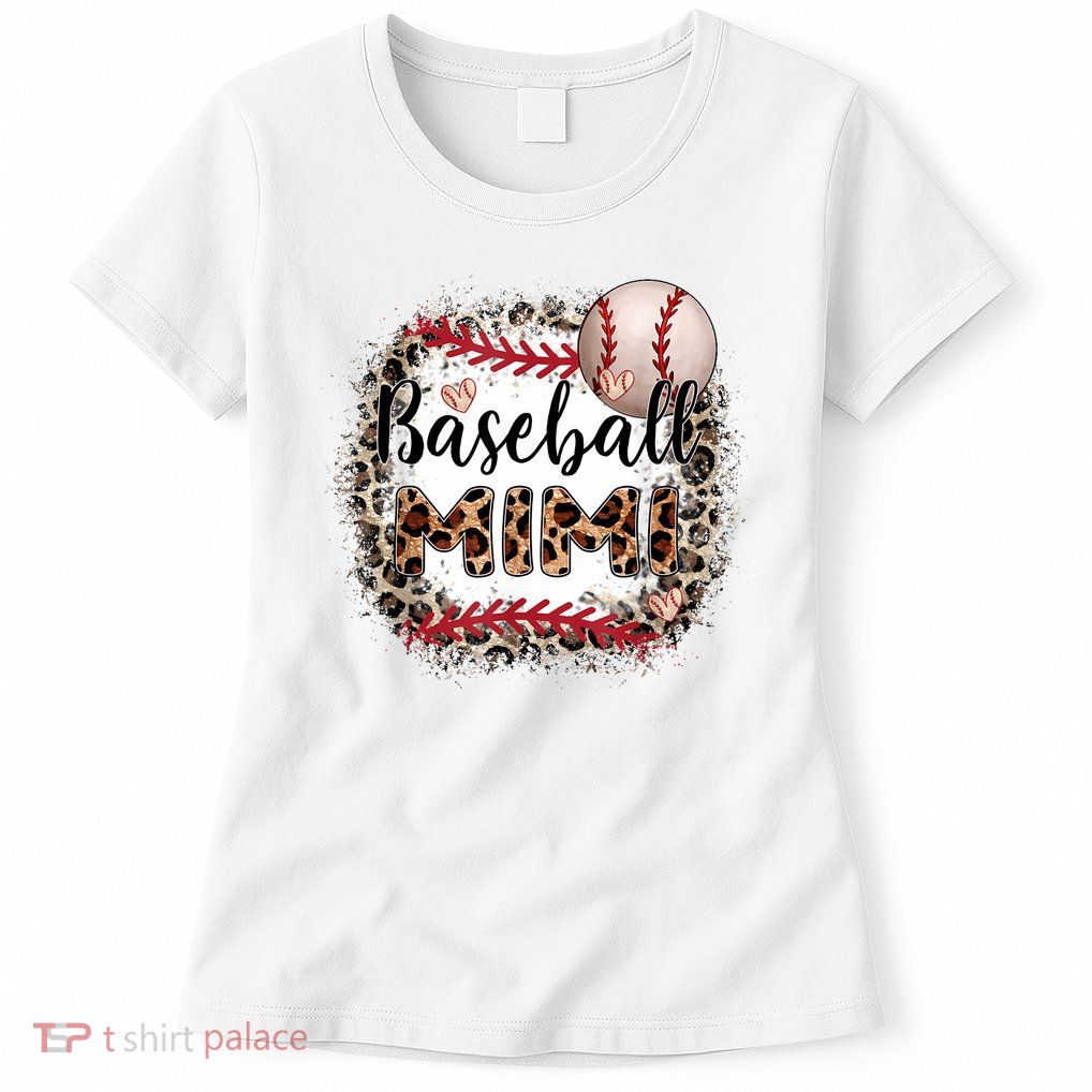 Baseball Mimi Bandana Leopard Fans Mother's Day Women's T-Shirt