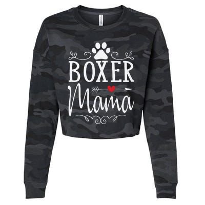 Boxer Mama Boxer Dog Gift For Boxer Lover Cropped Pullover Crew