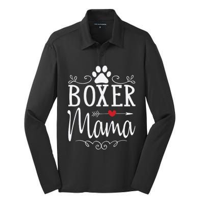 Boxer Mama Boxer Dog Gift For Boxer Lover Silk Touch Performance Long Sleeve Polo