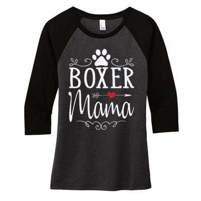 Boxer Mama Boxer Dog Gift For Boxer Lover Women's Tri-Blend 3/4-Sleeve Raglan Shirt