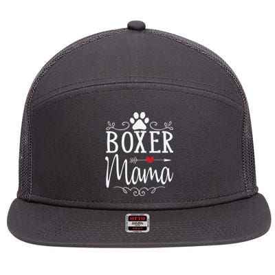 Boxer Mama Boxer Dog Gift For Boxer Lover 7 Panel Mesh Trucker Snapback Hat